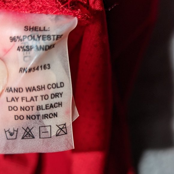 Calvin Klein red sequin scoop neck split bell sleeve red belted dress - Picture 15 of 16